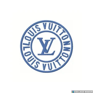 Contemporary Fashion iron On/Sew On Patch Embroidered LVs Blue 3.5 inch - Picture 1 of 3