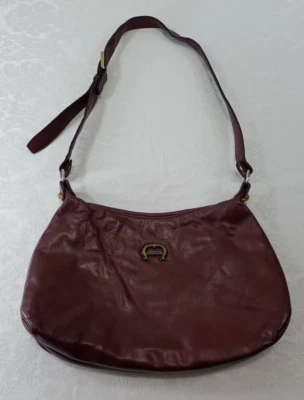 Винтажный Etienne Aigner сумочки средний бордовый искусственной кожи регулируемый ремень логотип - Изображение 1 из 4