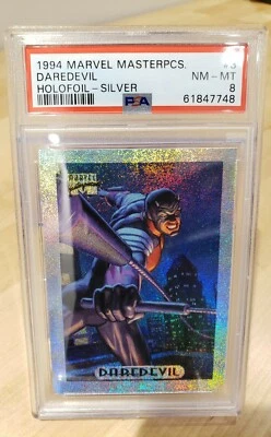1994 Marvel Masterpieces Daredevil #3 Silver Holofram Foil PSA 8 Near Mint/Mint - Image 1 of 3