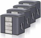 4PC Large Underbed Dustproof Clothes Storage Bags Ziped Organizer Wardrobe Boxes