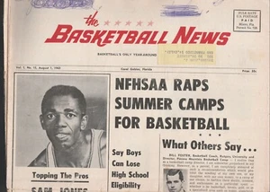  THE BASKETBALL NEWS,"BASKETBALL'S ONLY YEAR-ROUND MAGAZINE,"AUG. 1,'63-JONES - Bild 1 von 2