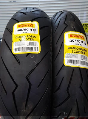 Pneumatici Scooter Pirelli Diablo rosso 120/70 15 160/60 15 T MAX 500 530 DOT24 - Immagine 1 di 3