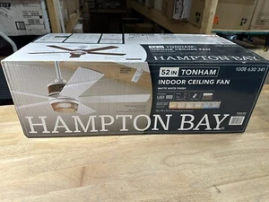 Hampton Bay Tonham 52” White Changing Integrated LED Indoor Ceiling Fan White - Picture 1 of 4