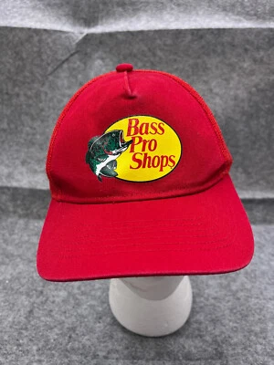 Gorra Bass Pro Shops Snap Back Juvenil Rojo Algodón Camionero Pesca Campamento Caminata Sarga Foto 1 de 4
