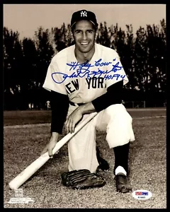 PHIL RIZZUTO SIGNED 8X10 PHOTO INSCRIBED "HOLY COW & HOF 94" - PSA COA - YANKEES - Picture 1 of 1