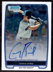 Bowman 2012 cromo #BCP98 Greg Bird autógrafo de novato - Imagen 1 de 1