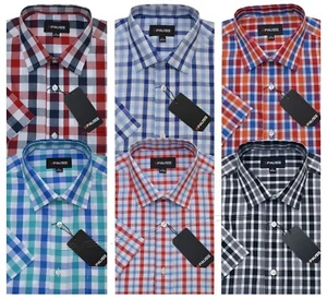 Camisa a cuadros de polialgodón teñida de hilo de verano de manga corta para hombre M - 6XL - Imagen 1 de 7