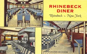 Rhinebeck NY Diner Multi-View Curt Teich Linen Postcard - Picture 1 of 2