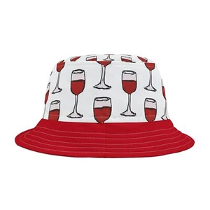 Wine Bucket Hat, White - Picture 1 of 5