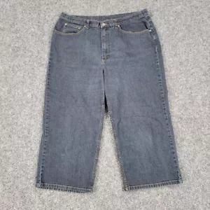 Chicos Jeans Womens 3 US Large Blue Straight Leg Additions Capri 33x20.5* - Picture 1 of 22