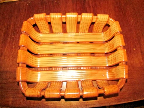 Beautiful Brown Ceramic Weave Basket (10" X 12" X 4")   Hand Painted in Italy! Cover