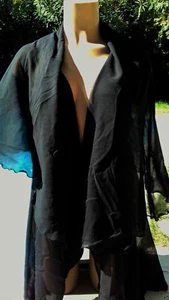 PAREO PLAGE 142 cm x 80cm . NOIR - Foto 1 di 3