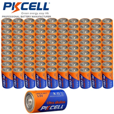 PKCELL Coppertop D Batteries 100x 1.5V Alkaline for Household and Office Devices - Image 1 of 4