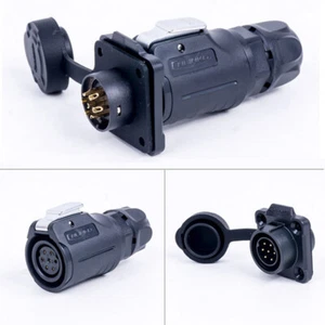 Waterproof M16 7 Pin Connector Solder Wire Electrical Industry Audio Moto Screen - Picture 1 of 16