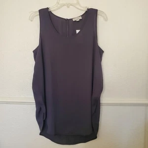 Loft Tank Top Blouse Women's M Gray Round Neck Sleeveless Pullover NWT Round Hem - Picture 1 of 16