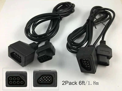 USA SELLER Original Nintendo NES Controller Extension Cable Cord 6 Feet LOT OF 2 - Image 1 of 4