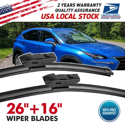 Front Windshield Wiper Blades For LEXUS NX200T 15-17 NX300 18-21 NX300H 2016-21 - Image 1 of 4
