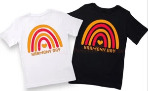 Harmony day orange heart rainbow tshirt - Picture 1 of 2