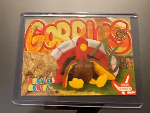 Ty AUTOGRAPHED Beanie Baby Trading Card - Series 4 - GOBBLES - 1/1 SIGNED - Picture 1 of 2