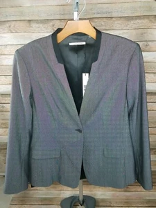 New T Tahari Black White Career Blazer Charlie Jacket Size 8 - Picture 1 of 8