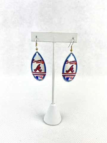MLB Atlanta Braves Vintage Teardrop Spinner Women’s Hook Earrings Cover