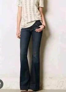 J Brand Lovestory Jeans Flare Two Way Stretch Denim Low Rise Dark Wash Size 26 - Picture 1 of 13