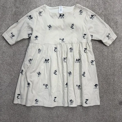 Vestido Babydoll Marfil Texturizado Mickey Mouse Parques Disney 2X Lindo Personaje Foto 1 de 4