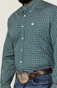Cinch Men's Geo Print Long Sleeve Button-Down Western Shirt XL - MTW1105866 - Picture 1 of 15