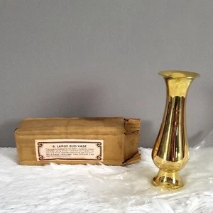 B. Große Knospenvase Vintage massiv Messing 6 Zoll - Bild 1 von 3