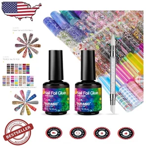 Gel adhesivo profesional para uñas: 2x15 ml, 70 piezas pegatinas de diseñador incluidas - Imagen 1 de 7