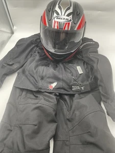 Joe rocket motorcycle pants  jacket, black color w reflectiv Includes helmet. WS - Picture 1 of 22