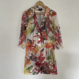ML Collections Art to Wear Size EU40 US6 - Small Bold Floral Mesh Long Line Jacket - Bild 1 von 7