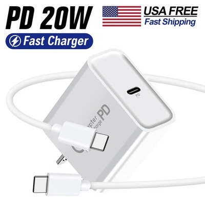 Enchufe cargador rápido de 20 W tipo C cable de sincronización de cable de C a C para iPhone 16e 15 Plus Foto 1 de 4