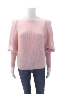 Generation Love Womens Wool Crew Neck Puff Sleeve Sweater Top Pink Size XS - Image 1 of 4