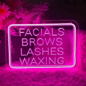 Letrero de neón encerado para cejas faciales para decoración de paredes talla de arte en 3D - Imagen 1 de 6
