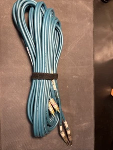 25 Fuß Dual 1/4" TS Mono Stecker auf 2-RCA-Stecker Stecker Blau Audiokabel - Bild 1 von 5