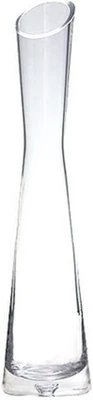 BAMBOOPACK Clear Small Glass Vase Tapered Thin Waist Heavy Base Vases Slant-cut Bottle Mou