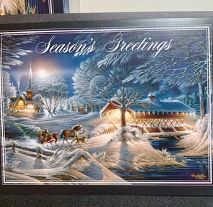 Set of 2! Christmas Cards! Gorgeous LANG Season’s Greetings Snow Bridge - Picture 1 of 5