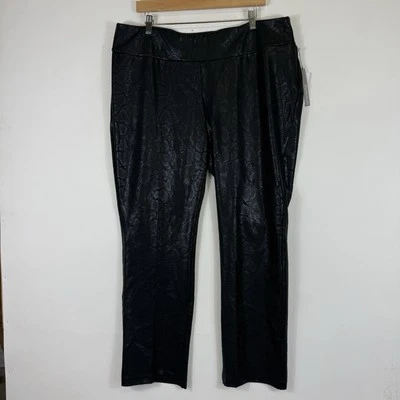 Soft Surroundings Black Perfect Ponte Snake Print Leggings Pants Women's 1X NEW - Image 1 of 4