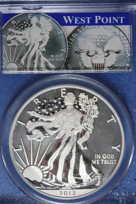 2013 W PCGS MS70 ENHANCED SILVER AMERICAN EAGLE #B51232 - Image 1 of 2