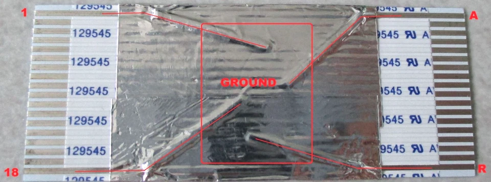 Flex Flat Ribbon Cable AWM 2896 80C 90V VW-1, 2" inch 18 pins  -4 pin Connection - Image 1 of 4