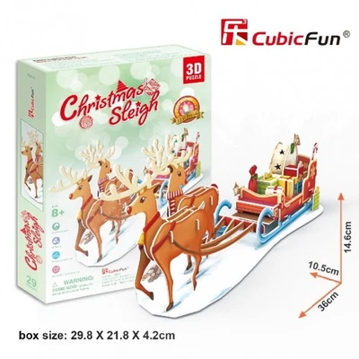 Puzzle 3D SLITTA DI NATALE CubicFun Kit 3D in foam - Immagine 1 di 3