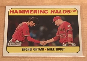 Shohei Ohtani Mike Trout 2018 Topps Heritage High Hammering Halos Combo #CC-1 RC - Imagen 1 de 4