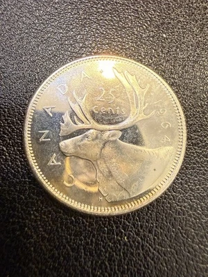 Moneda de 25 centavos de plata Canadá 1964 - L5820 Foto 1 de 2