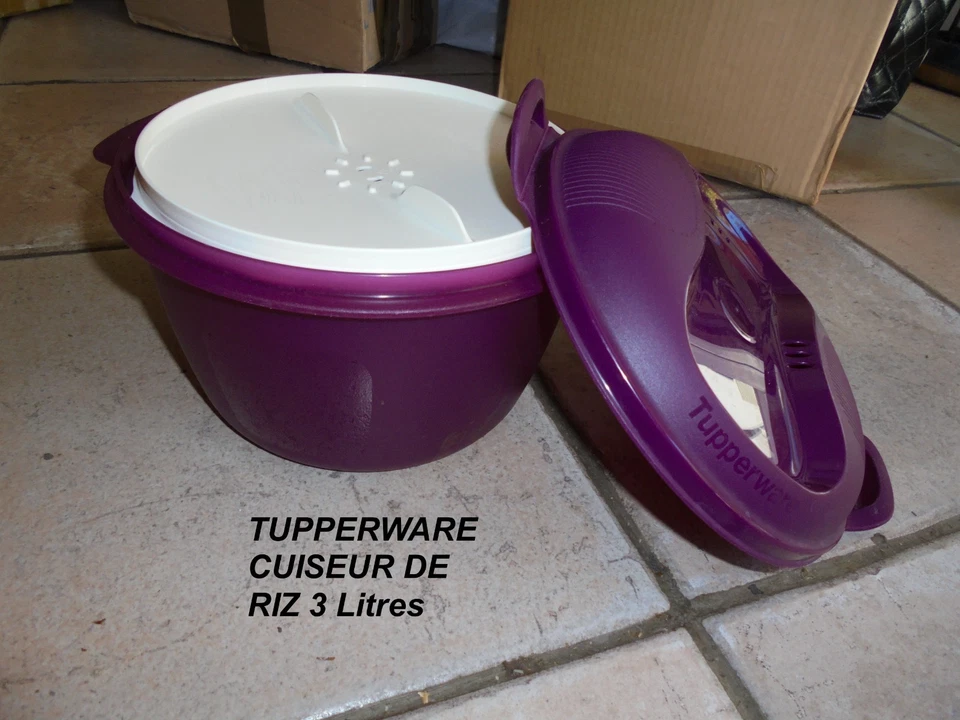 TUPPERWARE MICRO ONDE CUISEUR DE RIZ 3 L quinoa semoule polenta   VIOLET  NEUF - Photo 1/1