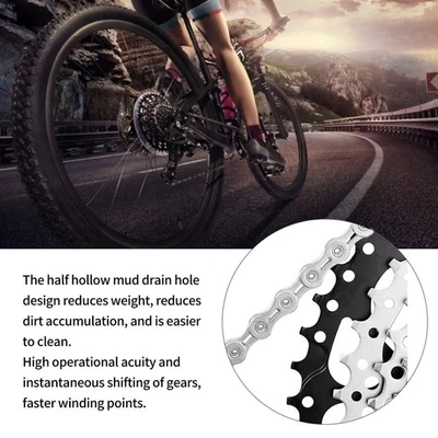 VG Sports 8 Speed Bike Chain Lightweight Half Hollow 1/2x3/32 Inch 116 Links - Image 1 of 4