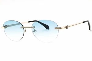 PALM ANGELS CRYSTAL PERI10HS25MET0017644 Sunglasses Gold Frame Blue Lenses 56mm - Picture 1 of 4