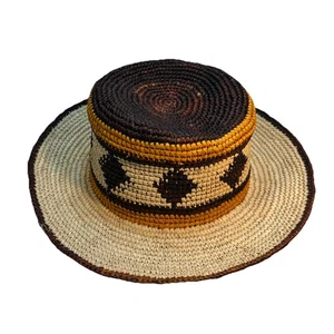 Greenpacha Hand Woven Hat Ecuador Brown, Gold 7" Opening - Bild 1 von 8