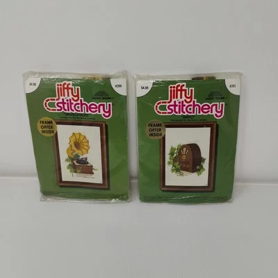 Sunset Designs Jiffy Stitchery Radio #391 & Gramophone #390 Embroidery Kits New - Image 1 of 4