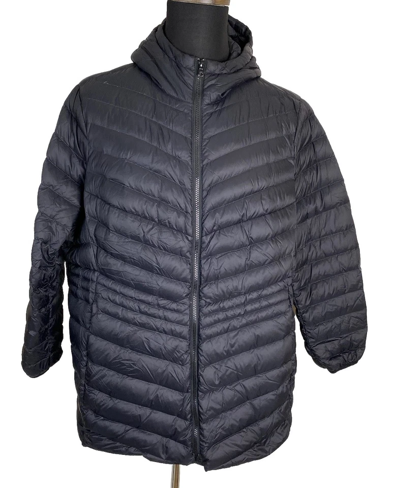 Lands End Down Puffer Jacket Womens 2X (20-22 W) Black Wanderweight Packable - Image 1 of 4